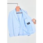 Frappoli Poçena Erkek Buz Mavi Esnek Kumaş Slim Fit Spor Blazer Ceket (Büyük Beden - Battal)