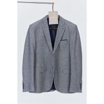 Frappoli Poçena Erkek Koyu Lacivert Esnek Kumaş Slim Fit Spor Blazer Ceket (Büyük Beden - Battal)