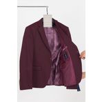 Frappoli Poly Erkek Bordo Likralı Pamuklu Slim Fit Spor Blazer Ceket (Büyük Beden - Battal)