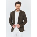 Frappoli Poly Erkek Yeşil Likralı Pamuklu Slim Fit Spor Blazer Ceket