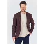 Frappoli Ribas Erkek Bordo Esnek Pamuk Karışımlı Ekose Desenli Spor Blazer Ceket