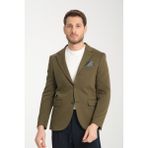 Frappoli Samues Erkek Haki Örme Likralı Esneyen Kumaş Slim Fit Mono Yaka Spor Blazer Ceket - 56 - 6 Drop