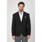 Frappoli Sandeo Erkek Siyah Diagonel Desenli Esneyen Kumaş Likralı Blazer Ceket - 54 - 6 Drop