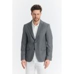 Frappoli Serardo Erkek Grey Yarım Astarlı Kapak Cepli Ilkbahar-Yaz Spor Blazer Ceket - 48 - Gri - 6 Drop