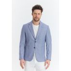 Frappoli Serardo Erkek Koyu Mavi Yarım Astarlı Kapak Cepli Ilkbahar-Yaz Spor Blazer Ceket - 54 - 6 Drop