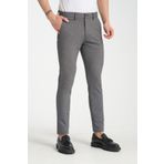 Frappoli Siyah-Gri Desenli Erkek Kalın Yandan Cepli Klasik Bel Slim Fit Chino Pantolon