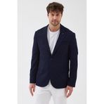 Frappoli Takiro Erkek Lacivert Esneyen Kumaş Slim Fit Mono Yaka Spor Blazer Ceket