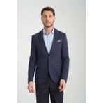Frappoli Valente Erkek Açık Lacivert Düz Esnek Örme Kumaş Slim Fit Dar Kesim Mono Yaka Spor Blazer Ceket - 58 - 6 Drop