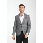 Frappoli Vestore Erkek Siyah Ekose Slim Fit Mono Yaka Spor Blazer Ceket - 48 - 6 Drop