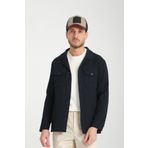 Frappoli Vitanes Erkek Lacivert Overshirt Esneyen Kumaş Baharlık Trenç Ceket-Mont