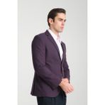 Frappoli Vrd Erkek Beyaz-Lacivert Slim Fit Mono Yaka Spor Blazer Ceket - Bordo - 62 - 6 Drop
