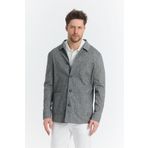 Frappoli Zevos Erkek Siyah Keten Karışımlı Overshirt Baharlık Ceket Yeni Sezon