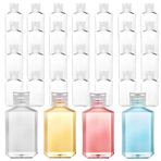 Frcctre 60'lı Paket 2 Oz Boş Şeffaf Plastik Seyahat Şişeleri, Flip Top Kapaklı Taşınabilir Doldurulabilir PET Şişeler, El Dezenfektanı Şampuan Losyonu Tuvalet için Seyahat Boyu Konteynerler