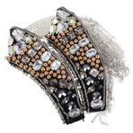 FRCOLOR 2 Adet Püskül Omuz Apoletleri Köpüklü Rhinestones Ve Boncuklu Ceketler Için Kostümler Moda Tiyatro Kıyafetleri Omuz Apoletleri Püskül Zinciri