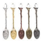 FRCOLOR 5 Adet Karıştırma Kaşığı Küçük Spatula Göz Kremi Aplikatörü Güzellik Kozmetik Spatula Mini Metal Servis Kaşıkları Kaşıkları Küçük Kepçe Ev Ürünleri Çinko Alaşım İskandinav