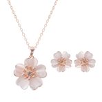 FRCOLOR Ayarlamak Gözyaşı Kolye Gelin Küpesi Rhinestones Kolye Bayan Kolye Çiçek Şeklinde Küpe Gözyaşı Küpe Çiçek Damla Küpe Kadınlar Için Sallanan Halka Küpeler Ziyafet Düğün Avusturya