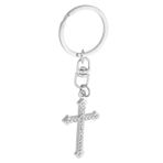 FRCOLOR Çapraz Anahtar Yüzük Vintage Rhinestone Anahtarlık Araba Anahtarları Ve Hıristiyan Blessing Doğum Günü Partisi Için Çanta Takıları