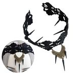 FRCOLOR For Band Black Cone Hairband Masquerade Halloween Headband Drop Hoop Cosplay Lace Rhinestone Party With Women Kostüm Başak Fg- Perçin Kolye Çiçek Damla Tarzı Boncuk Başlık