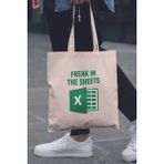 Freak In The Sheets Muhasebeci Excel Hediyelik Baskılı %100 Pamuklu Ham Bez Bej Çanta