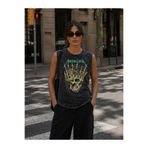 FREAK T-SHIRT Metallica Vintage Yıkamalı Oversize Sıfır Kol Metal Tişört