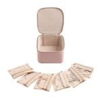 Frebeauty Küçük Seyahat Mücevher Kutusu, 6 Kese Çantalı Seyahat Takı Kılıfı, Taşınabilir Seyahat Takı Düzenleyici, Mini Mücevher Saklama, 9,35 x 11,9 x 11,8 cm, Kadın Kız Çocukları için Hediye Fikri