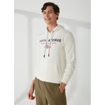 Fred Mello Kapüşon Yaka Beyaz Erkek Sweatshirt, Beyaz, S