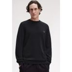 Fred Perry K1309 Pique Stitch Jumper Erkek Kazak - Siyah - 2XL