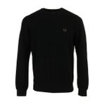 Fred Perry K1309 Pique Stitch Jumper Erkek Kazak - Siyah
