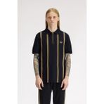 Fred Perry M2419 Vertical Stripe Erkek Polo Tişört - Siyah - 2XL