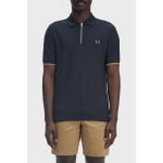 Fred Perry Pamuklu Regular Fit Yarım Fermuarlı Polo Yaka T Shirt Erkek Polo Yaka T Shirt M9886 608 - Lacivert