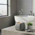 Free And Art Beton Kapta Doğal Organik Soya Wax Mum – Şık ve Fonksiyonel Tasarım - Gri
