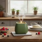 Free And Art Beton Kapta Doğal Organik Soya Wax Mum – Şık ve Fonksiyonel Tasarım - Haki