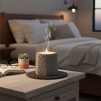 Free And Art El Yapımı Beton Kapta %100 Organik Soya Wax Mum Parafinsiz, Dekoratif & Doğal Tasarım - Gri