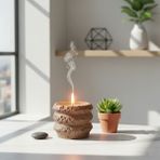 Free And Art Premium Beton Kaplı Soya Wax Mum Organik, Kokusuz, Çok Amaçlı & Pastel Renk - Kahverengi