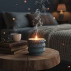 Free And Art Premium Beton Kaplı Soya Wax Mum Organik, Kokusuz, Çok Amaçlı & Pastel Renk - Turkuaz