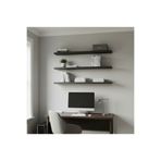 Free Home Premium MDF Ürün Gizli Montajlı Uçan Raf 100x15 - 3 Adet Antrasit Kitaplık Mutfak Banyo Salon Rafı