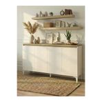 Free Home Premium MDF ürün Stella 120 Cm Konsol + 2 Adet Raf (4cm Kalınlık) Seti Antre Mutfak Dresuar Dolap
