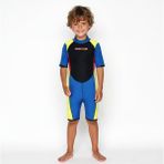 Free-Sub 3mm Çocuk Shorty (Kısa), Sörf Yüzme Scuba Tüplü Dalış Elbisesi - 2XL - Siyah - Mavi