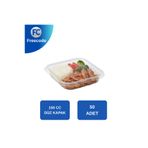Freecode 150 cc Plastik Yemek Kabı Düz Kapaklı | Sızdırmaz Paket Servis Kabı | Şeffaf Saklama Kabı | 50 Adet