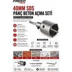 Freed Tools 40 mm Sds Plus Panç Beton Açma Seti Duvar Delme Karot Ucu Tuğla Taş Gaz Beton Delici Set Merkezleme Matkaplı Allen Anahtarlı