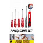 Freed Tools 7 Parça Tamir Seti / 4'lü Tornavida Seti ,kontrol Kalemi ,maket Bıçağı ,elektrik Bandı