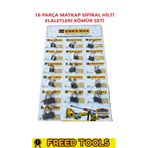 Freed Tools Matkap Sipiral Hilti El Aletleri Kömür Seti 16 Parça Matkap Kömürü Set Tamir Tadilat
