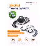 FREED TOOLS Zincirli Tırpan Aparatı Başlık Ot Biçme Zincirli Misina Benzinli Ot Çim Biçme Tırpan Aparatı