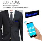 Freedom Storee Matrix Kayan LED Yaka Rozeti Mobil Kontrollü Dijital Etiket 9×3cm