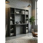 Freehome Premium Mdf Ürün Çalışma Masası Seti Raflı Ofis Genç Odası Ders Çalışma Ünitesi - 165x137 - Antrasit