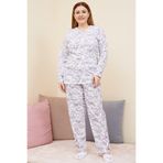 FREEİSTA Gri-pembe Büyük Beden Pijama Takımı Gri-Pembe 3XL
