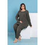 FREEİSTA Haki Büyük Beden Pijama Takımı Haki XL