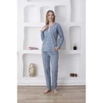 FREEİSTA Kadın Pijama Takımı Uzun Kollu Likralı Penye Çok renkli XL