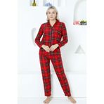 FREEİSTA Kırmızı Pijama Takımı Uzun Kollu Kışlık Kırmızı M