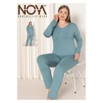 FREEİSTA Mint Yeşil Büyük beden Pijama Takımı Ring Viskon Mind Yeşil 5XL